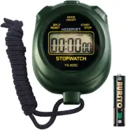 Stopwatch Timer w/ Countdown, On/Off No-Clock No-Date Simple Operation - Digital