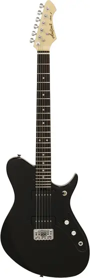 Aria J Series J-2 Electric Guitar, Black, Solid Poplar Body, Maple Neck, Rosewood Fingerboard, P90 Pickups
