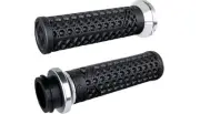 ODI Vans V-Twin Full Waffle Lock-On Grips 1" Black/Silver Clamp Indian TBW