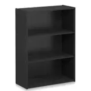 Furinno Pasir Engineered Wood 3-Tier Open Shelf in Americano Black