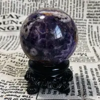 在飛比找Yahoo!奇摩拍賣優惠-C720天然紫水晶球擺夢幻紫色水晶居家飾品，原石打磨，隨手一