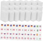 Abaodam 65pcs International Flag Mahjong Tiles Game Blocks for Family Fun Simplified Rules and Spring Picnic Parties