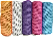 5 Pack Cooling Towel (47"x13.78") Microfiber, Soft Breathable Chilly Towel Stay Cool for Yoga, Sport, Gym, Workout, Camping, Fitness, Running(5, Grey+Blue+Rose Red+Purple+Orange)