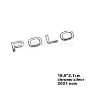 Font Letters Emblem Badge for POLO Car Refitted Middle Trunk Nameplate Logo Sticker Accessory Glossy Matte Black Chrome 2021 POLO chrome