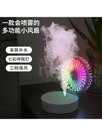 在飛比找樂天市場購物網優惠-噴霧手持風扇usb充電迷你掛脖桌面辦公學生便捷式折疊制冷小風