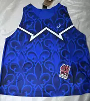 Asics Women's Large Nation's Running top singlet Usa start Blue pattern NEW