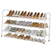 Durable Mesh Style Shoe Rack, Entryway Shoe Shelf, Shoe Rack 3 Tier White