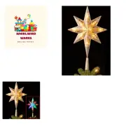11 Inch Bethlehem Star Tree Topper with 10 Battery Operated Dual Color LED Li...