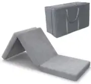 SINWEEK Tri Folding Mattress Foam Topper 4" Thickness Floor Cot Mattress, Gus...