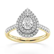 Love By Michelle Pear Shaped Solitaire Ring with 0.70ct of Diamonds in 18kt Yellow Gold