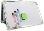 Mini White Board Double Sided （16"*12"in,Portable Small White Board,Magnetic Dry Erase Board for Kids Memo to Do List Desk School, Includes Markers and Eraser.