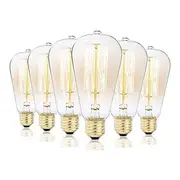 6pcs 3pcs 1pc ST58 Incandescent Vintage Edison Light Bulb 40W E27 Retro Dimmable Antique Tungsten 220-240V for Home Hotel Bistro