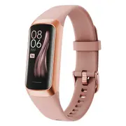 Smart Bracelet For Women 1.1andquot Color AMOLED Screen Heart Rate Fitness Tracker Blood Pressure Waterproof Sport Smartband - Pink
