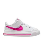 [Nike] Court Legacy Infant Sneakers in White/Laser Fuchsia