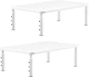 Monitor Stand 2 Packs - Height Adjustable Ergonomic Monitor Riser with Vented Metal Platform for Computer, Laptop, iMac, PC, Printer (White)