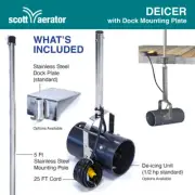 Scott Aerator De-Icer, Dock Mount, 1 HP 115 V, 50ft. Power Cord