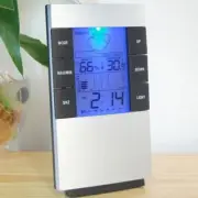 Digital LED Backlight Thermometer Hygrometer Calendar Weather Table Alarm Clock