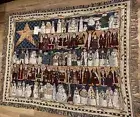Christmas Santa Snowmen Flag Tapestry Throw By RIDDLE HOME QVC
