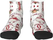 [JBYJBX] Christmas Santa Claus Print Adult Socks Womens Mens Workout Thermal Cozy All-Season Gift Holiday Articles Use