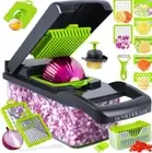 Vegetable Chopper - 20 in 1 Onion Chopper with Catch Container - Slicer, Dicer,