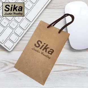 Sika 真皮100%義大利牛皮／男用長夾／11卡片/拉鍊零錢包 (淺咖啡色-A8308-01)