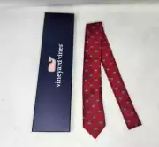 New men's Vineyard Vines Kennedy Woody and Tree silk Christmas skinny tie