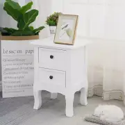 NNEDSZ French Bedside Table Nightstand White Set of 2