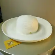 VTG ERIC JAVITS LARGE BRIM SQUISHEE HAT WHITE NOS W/TAGS