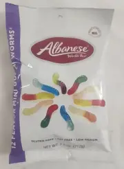 Albanese 12 Flavor Mini Gummi Worms 7.5 oz Bag BB 3/25