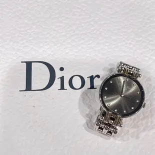 [二手] Christian Dior 迪奧 圓形銀面石英錶/鍊帶錶/手錶