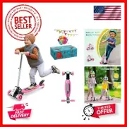 Toddler Scooter, Foldable Three Wheel Lean-to-Steer Scooter for Kids Ages 3-5...