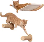 Cat Hammock Wall Mounted Cats Shelf 2 round Scratching Post - Kitty Shelves and