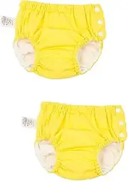 Abaodam 2pcs Waterproof Diaper Pants Baby Swimwear Polyester Leakproof Washable Soft Elastic Waist 90cm Cartoon Pattern