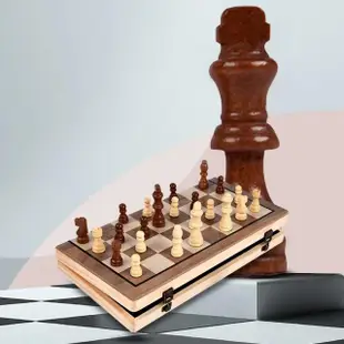 【雅蘭仕】西洋棋/國際象棋/摺疊棋盤(實木高檔套裝 大號帶磁性 比賽專用chess 女王的棋局 木製國際象棋)