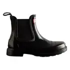Hunter Commando Gloss Chelsea Boots Black Waterproof, Handcrafted