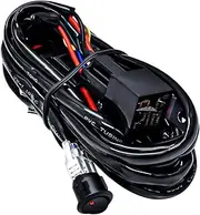 zolyet Light Bar W g Harn Kit, 300W 2 Leads 16 AWG Universal Work Light Bar W g Harn with 12V 40A Relay On & Off Switch for Off-Road Vehicles Fit 2 Lights Black Type 2