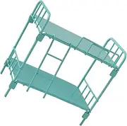 Totority 1:12 Scale Miniature Doll House Double Layer Bed Miniature Bedroom Furniture Set Green