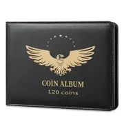Coin Collection Holder Book for Collectors, PVC FREE Coin 120 Pockets