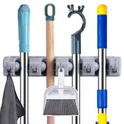 Mop And Broom Holder Wall Mount Cleaning Supplies Organizer For Closet Laundr...
