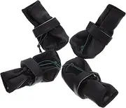 HYTROVE 4Pcs Non Slip Leather Dog Boots for Outdoor Activities Paw Protectors with Random Lining Pattern Durable and Comfortable Footwear for Dogs