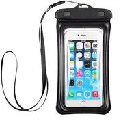 Waterproof Phone Case Underwater, IPX8 Certified Protective Case for Smartphones, Touch Screen Compatible, with Lanyard, Universal Size for iPhone, Samsung, Huawei & More Diving (Black)