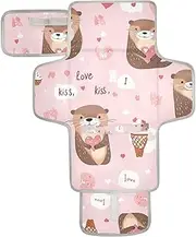 Reusable Changing mat with Tissue Pocket Diaper Changing pad Travel with Built-in Pillow