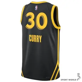 Nike 男裝 NBA 球衣 Stephen Curry 金州 勇士隊 黑黃【運動世界】DX8502-011