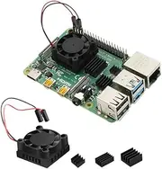Easycargo Raspberry Pi 4 Heatsink Fan Kit, Cooler 25mm Fan Heatsink for Cooling Raspberry Pi 5 4 3 Electronics Robotics Development Boards DIY 2505 25x25x7mm 3.3V 5V Quite Mini Fan Small