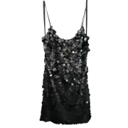 Aidan Mattox Black Sequin Mini Dress Size 6 - Party Dress