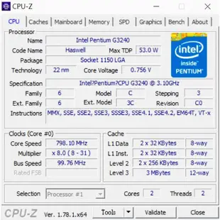 Intel Pentium G3240 處理器 + 華碩 H81M-E 主機板、整套附擋板與原廠風扇