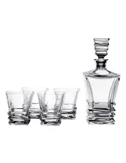 [Royal Doulton] Prism Crystal Decanter and Tumblers, 5 Piece Set