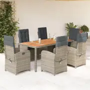 Garden Dining Set with Cushions Outdoor Bistro Set Furniture Poly Rattan vidaXL