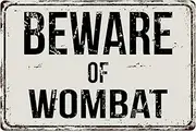 573VS Beware of Wombat 8” x 12” Vintage Aluminum Retro Metal Sign