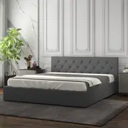 Milano Capri Luxury Gas Lift Bed With Headboard Grey No.28 (Single, King Single, Double, King)
